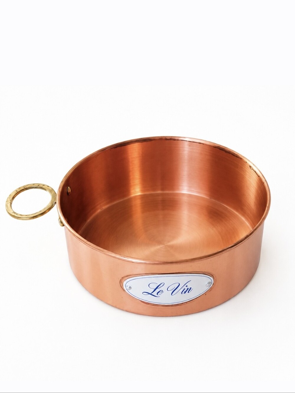 Vintage 1984 Teleflora 'Le Vin' Copper Wine Bottle Coaster + Brass Cork Holder
